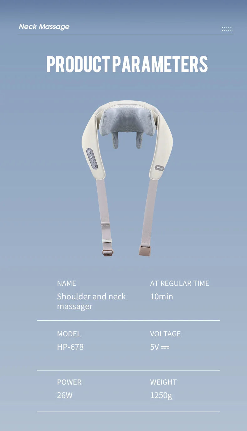 Cordless 3D Neck & Shoulder Massager for Pain Relief