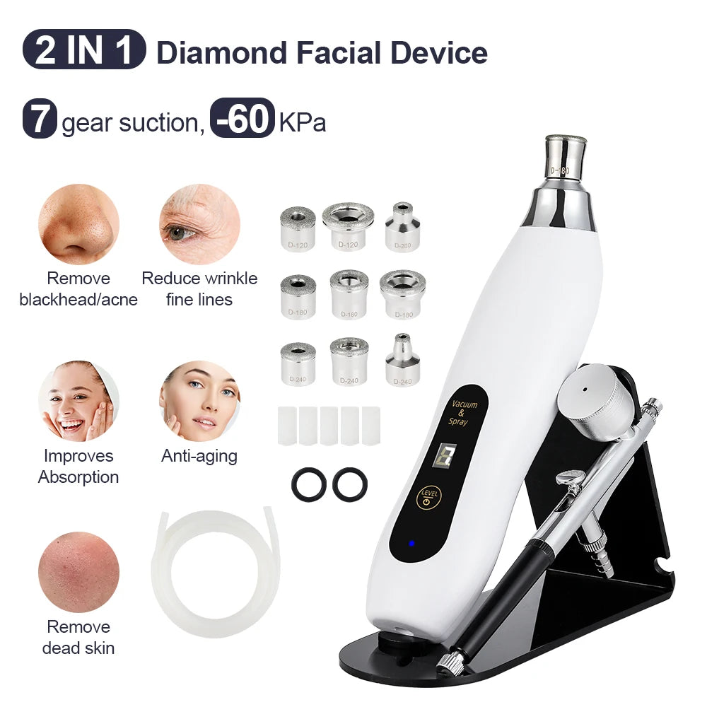 2-in-1 Diamond Microdermabrasion Machine & Hydrating Airbrush
