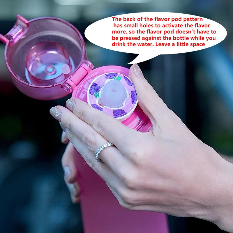 800ml Fruit Scented Water Bottle with Flavor Pod & Straw - Leak Proof - 5