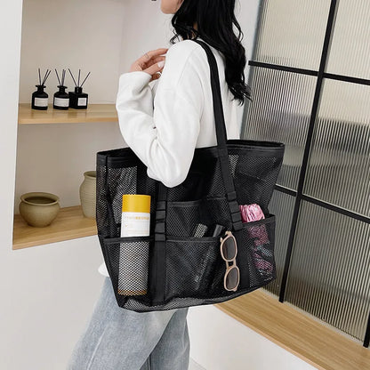 Luxury Canvas Mesh Beach Tote