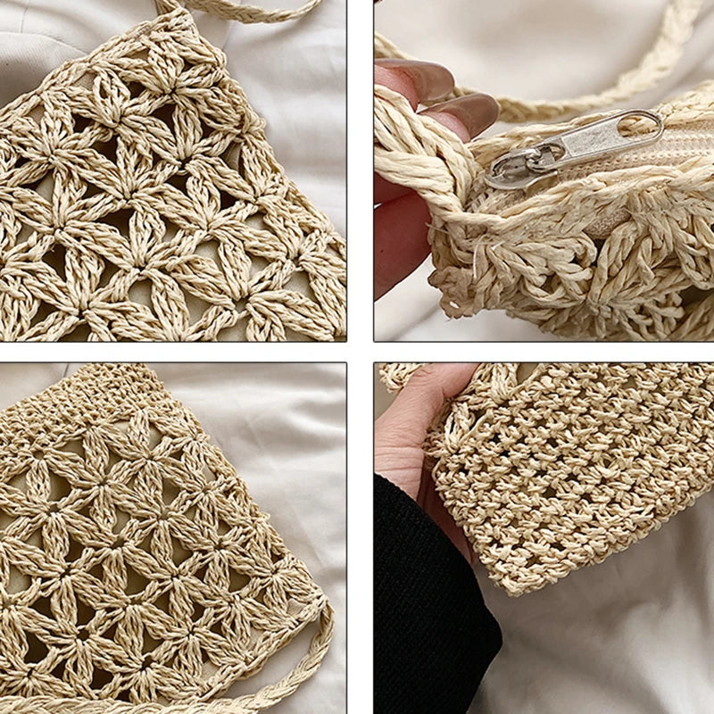 Luxury Woven Straw Crossbody