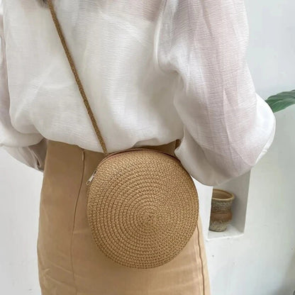 Luxury Round Straw Crossbody