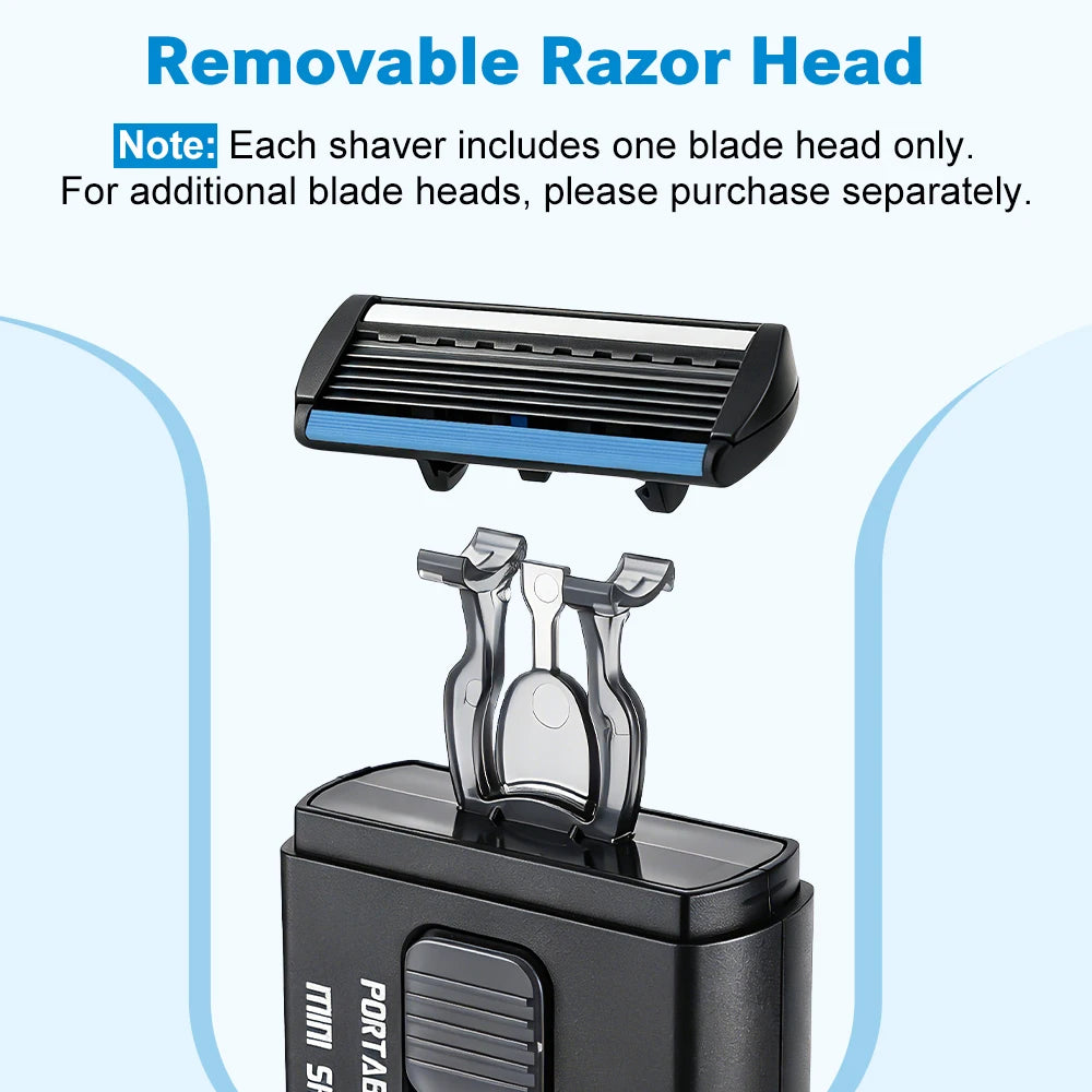 Retractable Portable Manual Travel Shaver for Men - Compact Folding Pocket Razor - 5