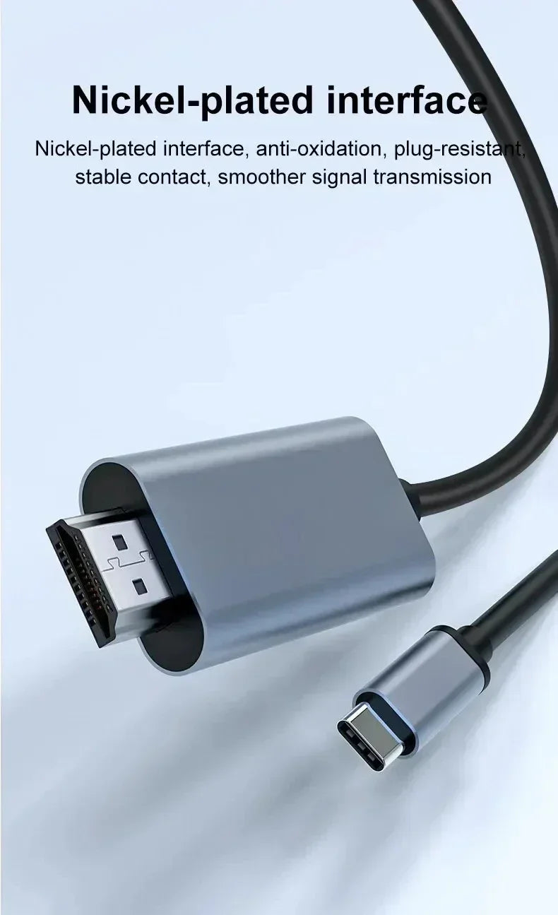4K USB-C to HDMI Adapter Cable for Laptop, Phone & Tablet Screen Mirroring - 20