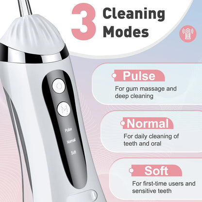 Portable Cordless Water Flosser - Rechargeable Dental Oral Irrigator for Teeth