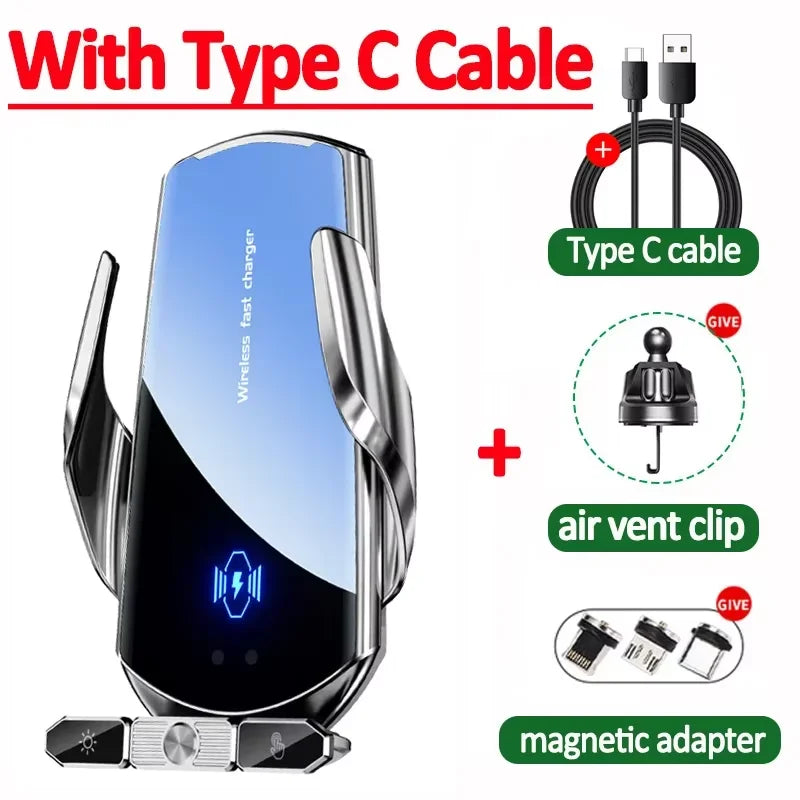 15W Automatic Clamping Car Wireless Charger & Magnetic Phone Mount - 23