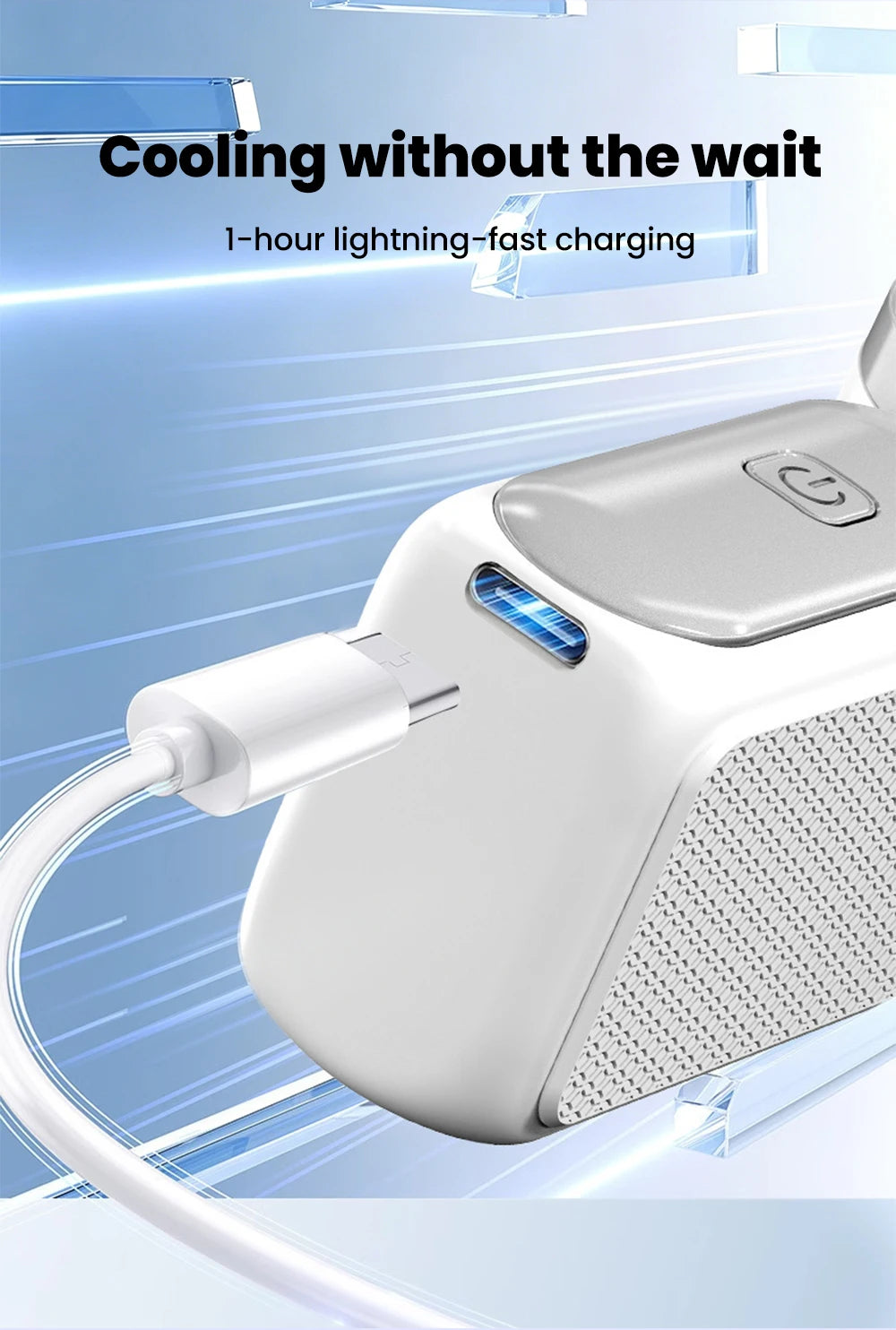 Portable 5-Speed Handheld Mini Fan USB-C Rechargeable Cooling Fan