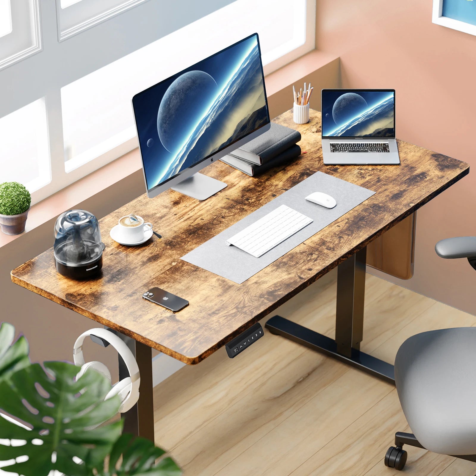 63" Electric Standing Desk - Ergonomic Adjustable Sit-Stand Office Table - 19