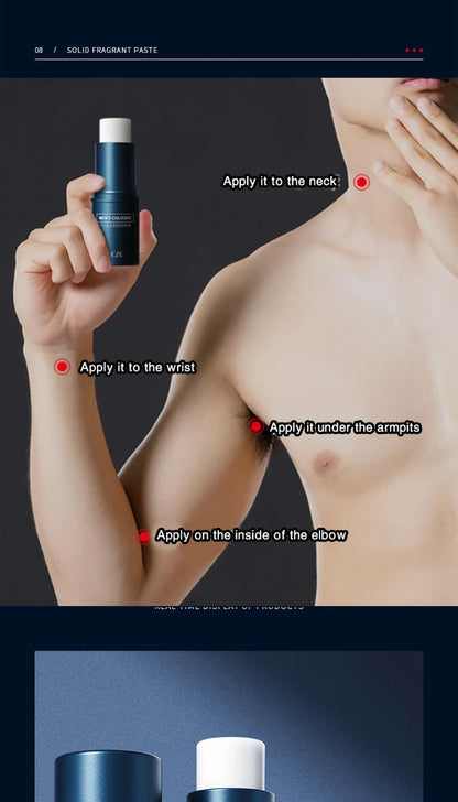 Solid Cologne Stick for Men - Portable Long-Lasting Fresh Scent