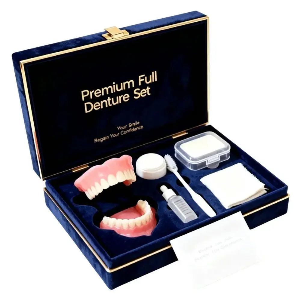 Instant Smile Temporary Denture Set - Natural-Looking Upper & Lower Cosmetic Teeth - 7
