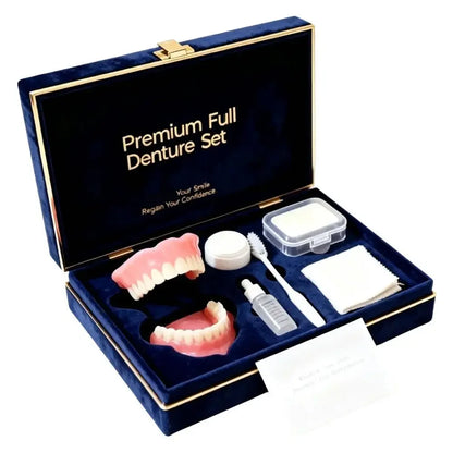 Instant Smile Temporary Denture Set - Natural-Looking Upper & Lower Cosmetic Teeth