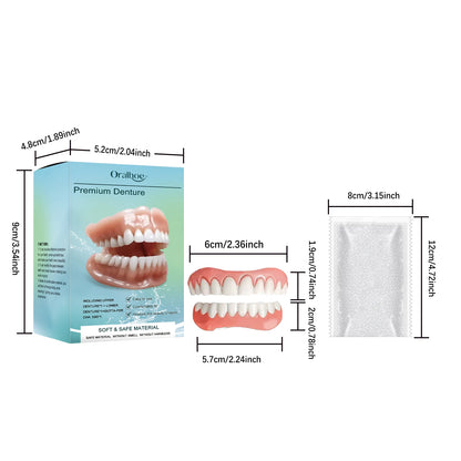Temporary Silicone Dental Veneers - Custom Fit Comfortable False Teeth Set