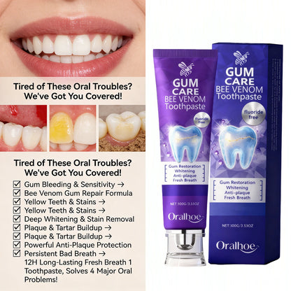 Bee Venom Gum Care Toothpaste for Teeth Whitening and Enamel Repair
