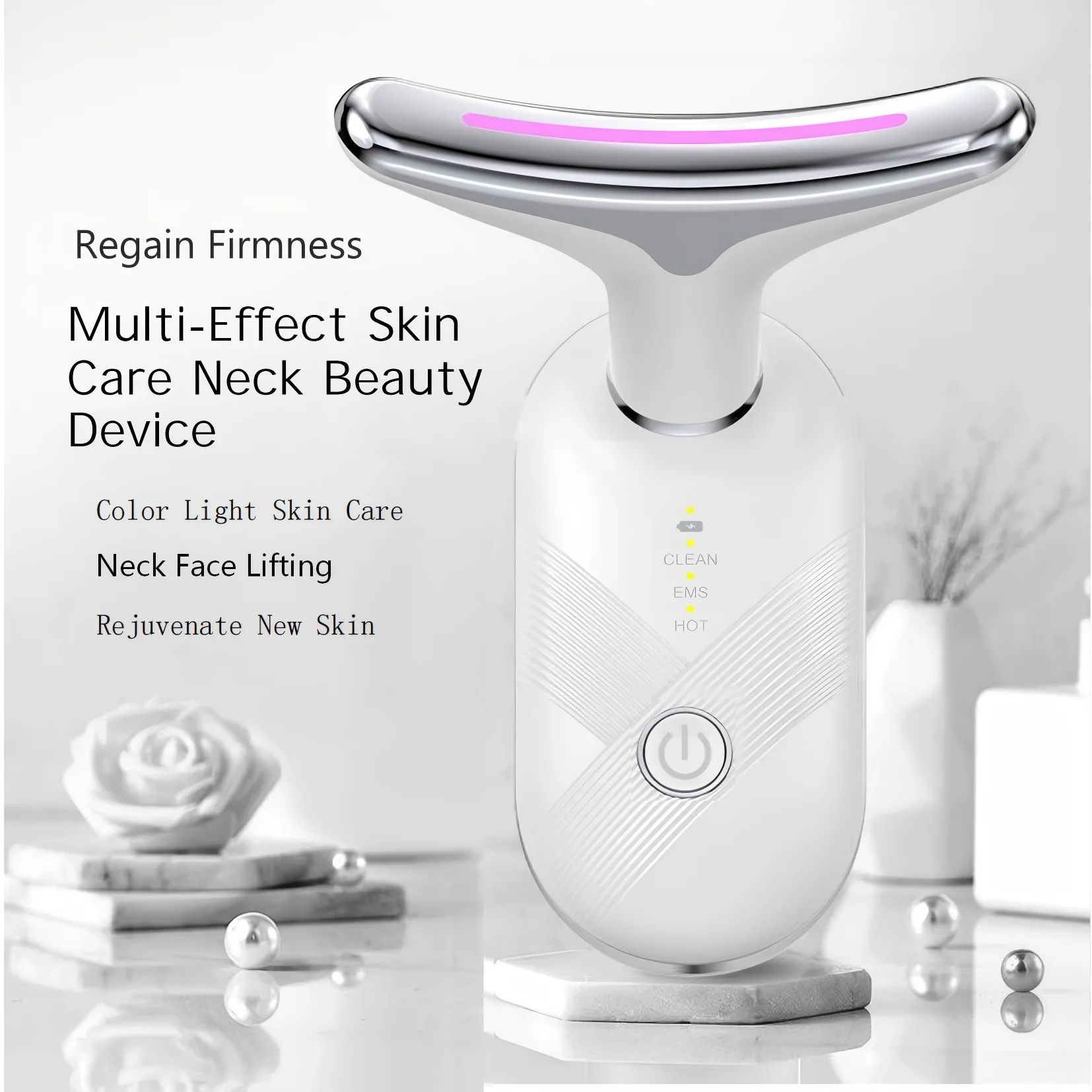 Red Light Therapy Face & Neck Lifting Massager - Skin Tightening Sculpting Tool - 8