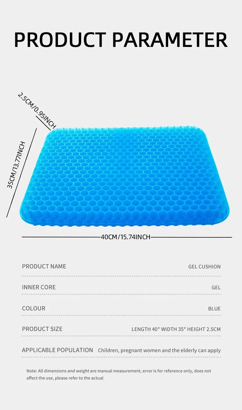 Breathable Honeycomb Gel Seat Cushion for Tailbone & Back Pain Relief - 15