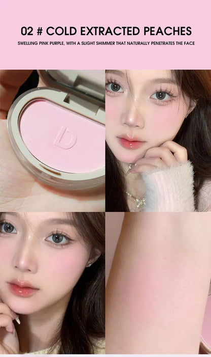 Natural Matte Face Blush & Highlighter Compact - Long-Lasting Glow Palette
