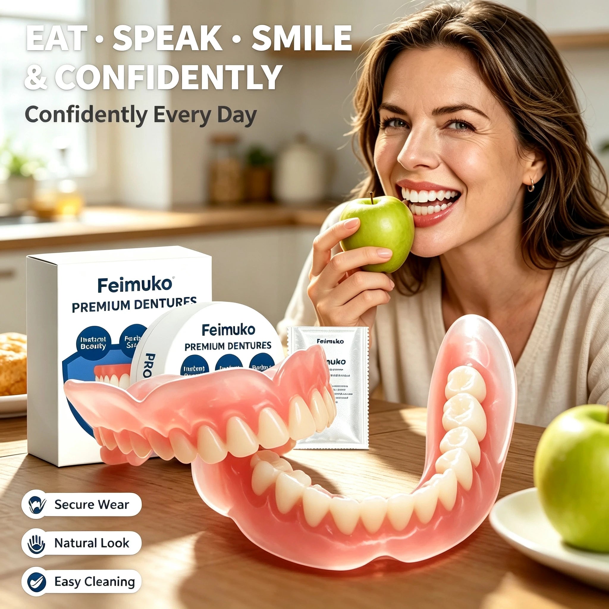 Snap-On Dentures for Instant Realistic Smile - Comfortable Natural Fit - 6