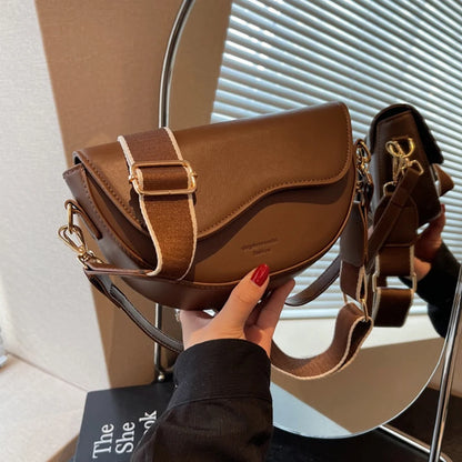 Luxury Vintage Saddle Shoulder Bag