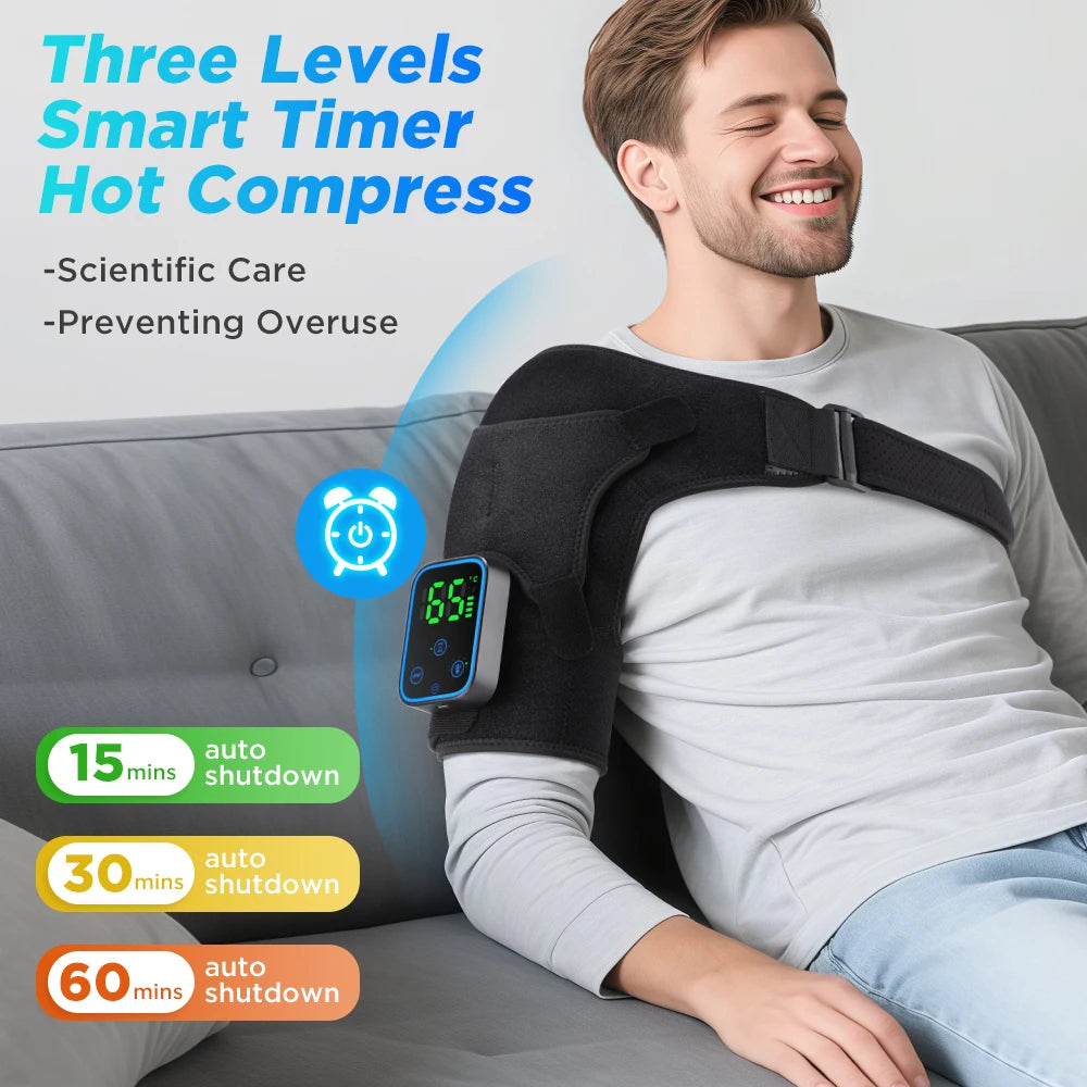 Smart Cordless Shoulder Heating Massager with Vibration & App Control - 11