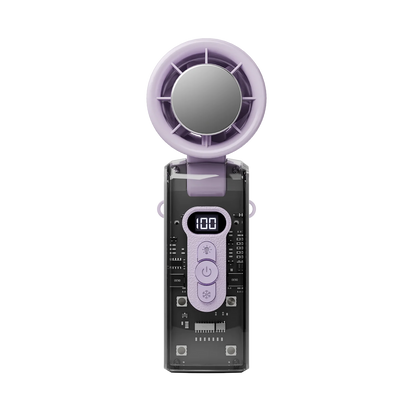 Portable 100-Speed Foldable Cooling Fan with LED Display