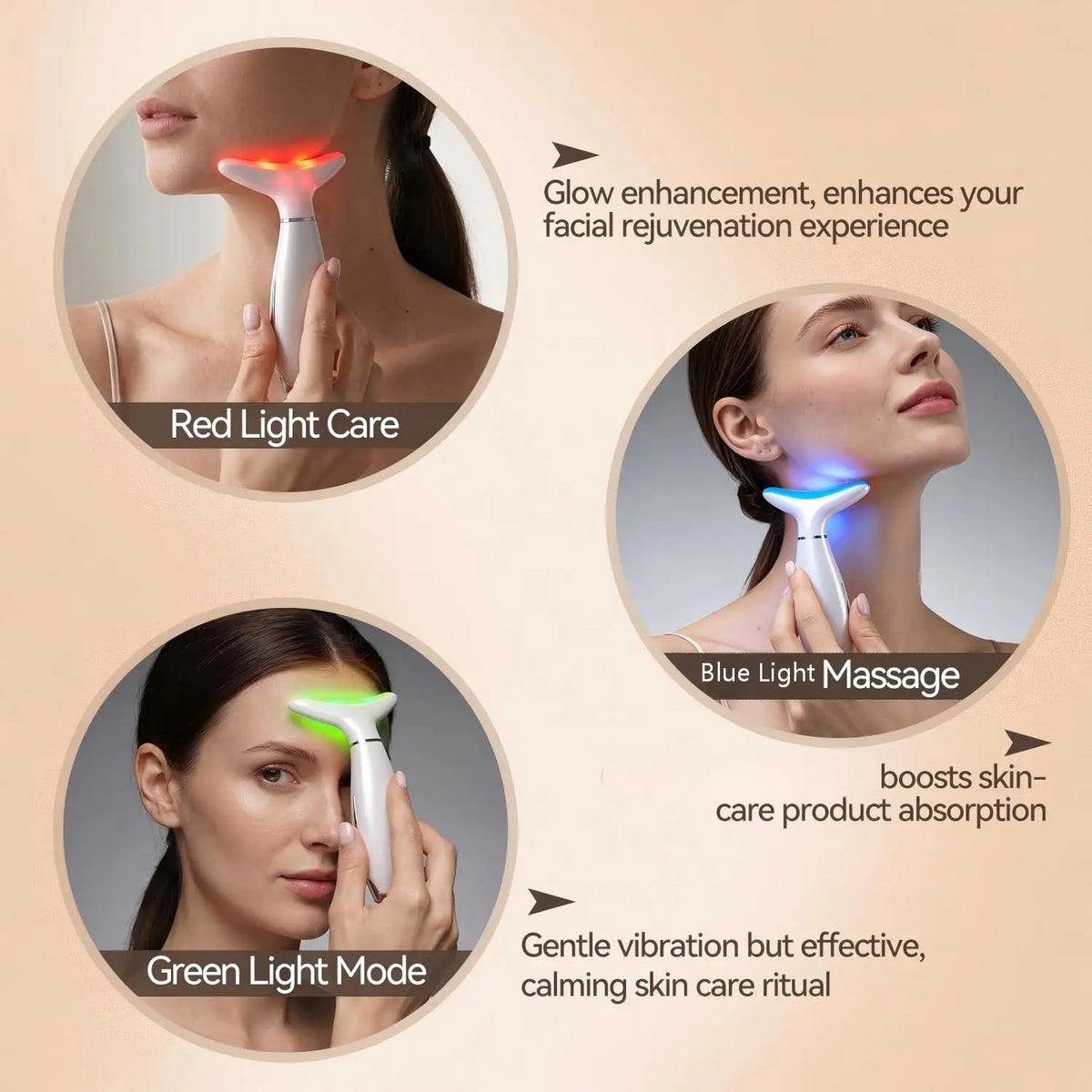 3-in-1 LED Facial & Neck Sculpting Massager – Anti-Aging Skin Toning Device