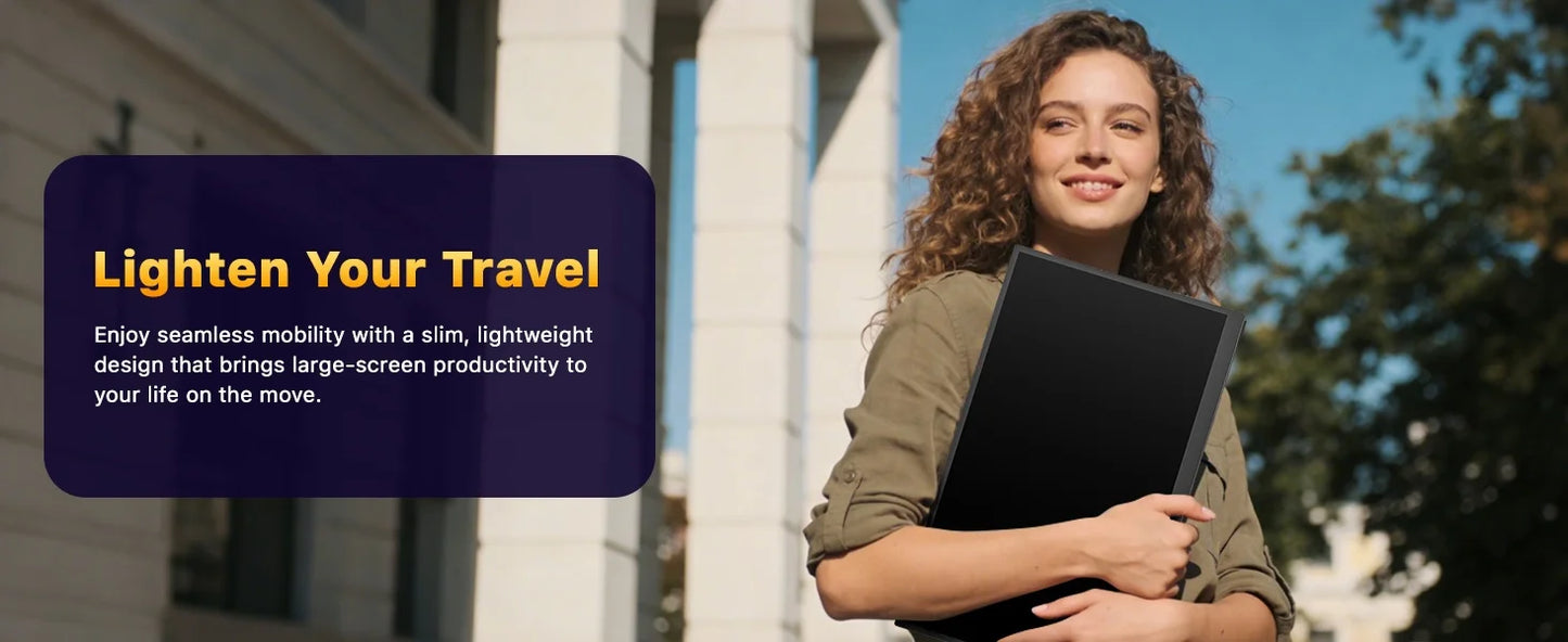 16-inch 2.5K 165Hz Portable Monitor - QHD Travel Display for Laptop