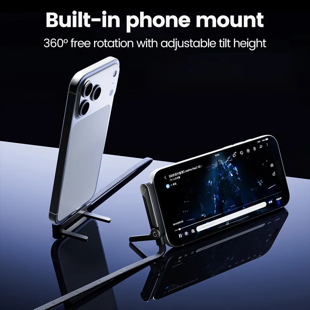 240W USB-C to USB-C Fast Charging Cable with Built-in Desktop Phone Holder - 2
