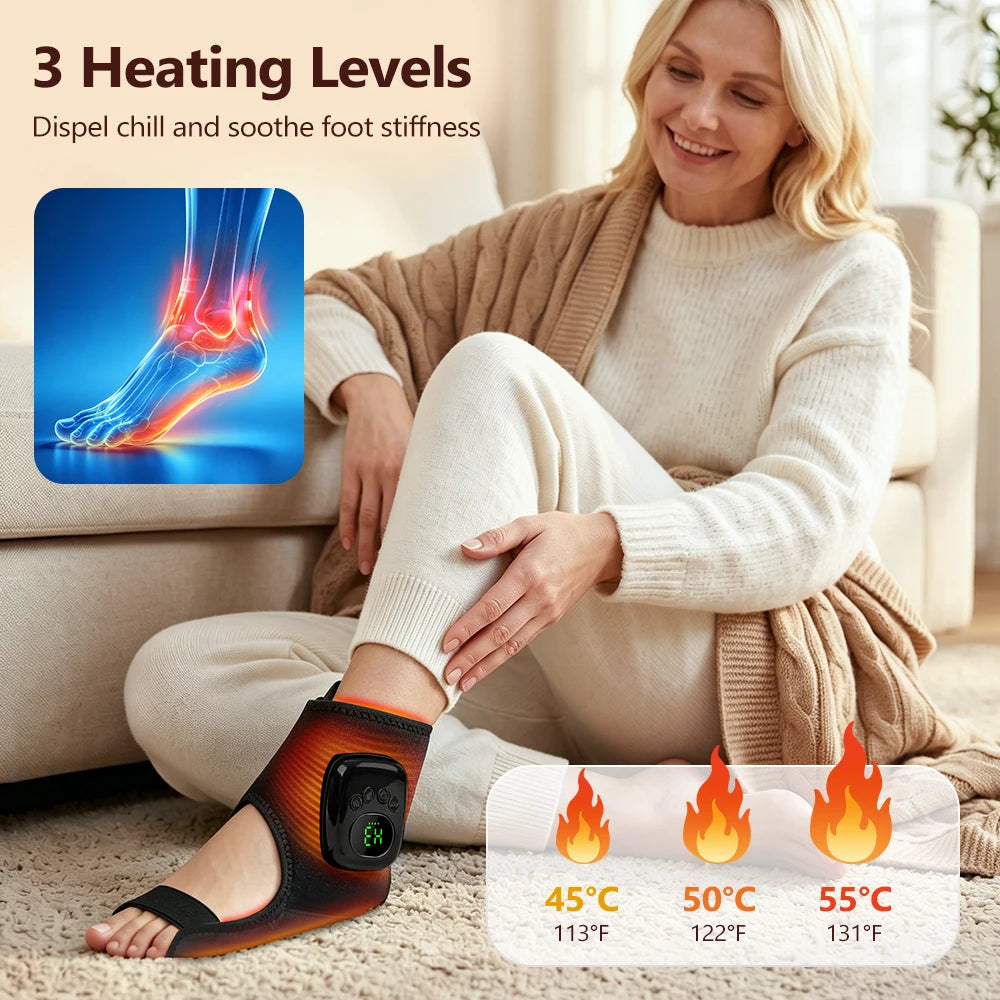 Cordless Air Compression Wrist Massager with Heat Therapy for Pain Relief