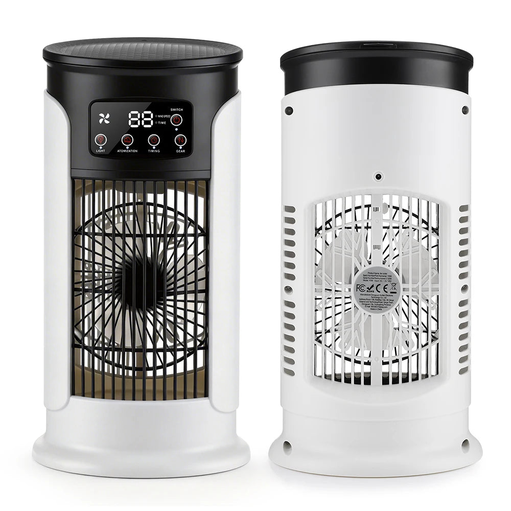 Portable Desktop Air Cooler & Humidifier with 6-Speed Fan and LED Light