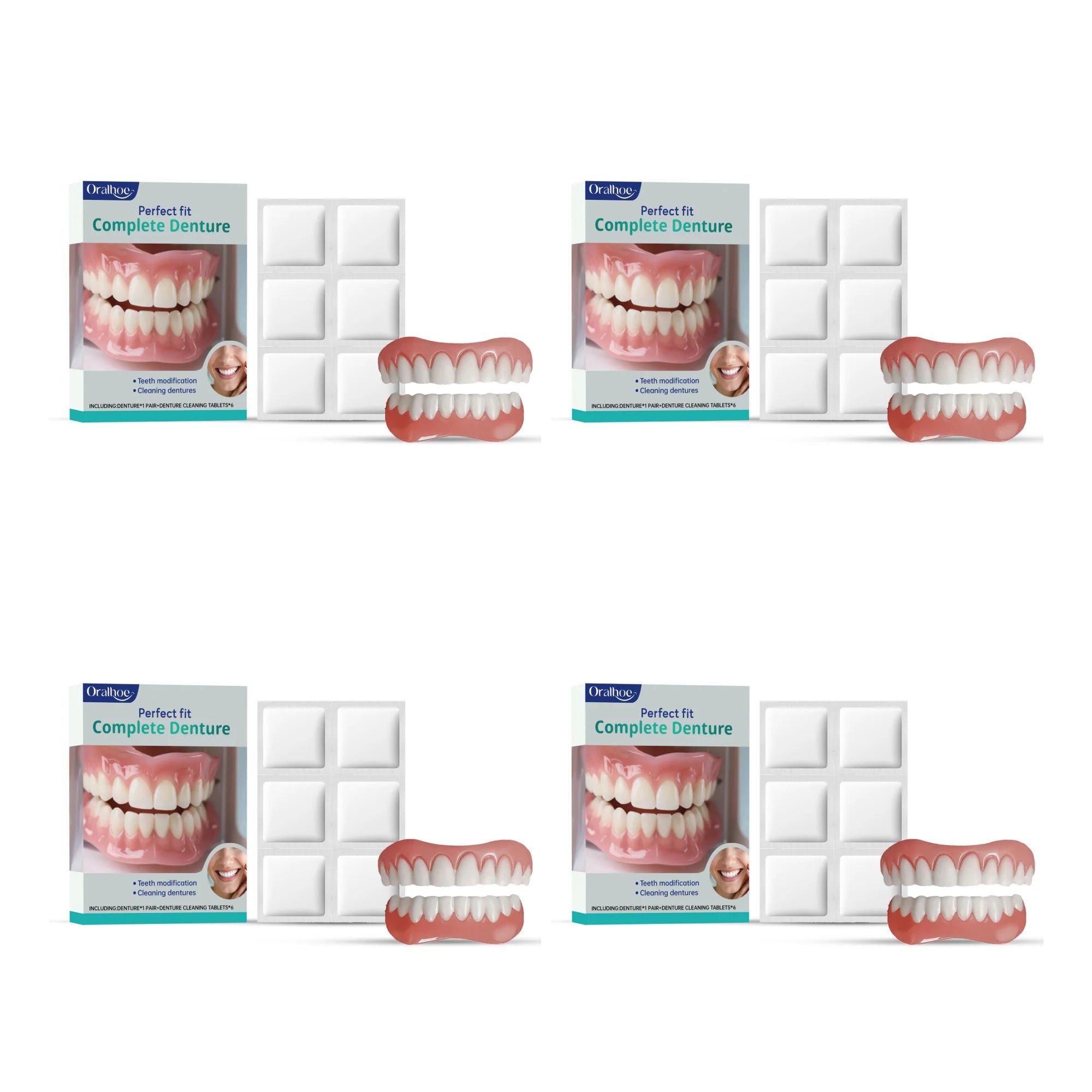 Cosmetic Temporary Denture Kit - Realistic Upper & Lower Smile Veneer - 15