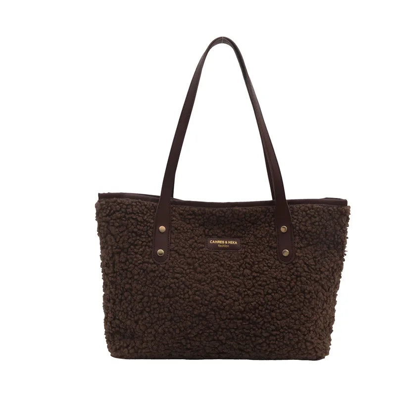 Luxury Lamb Wool Tote Bag