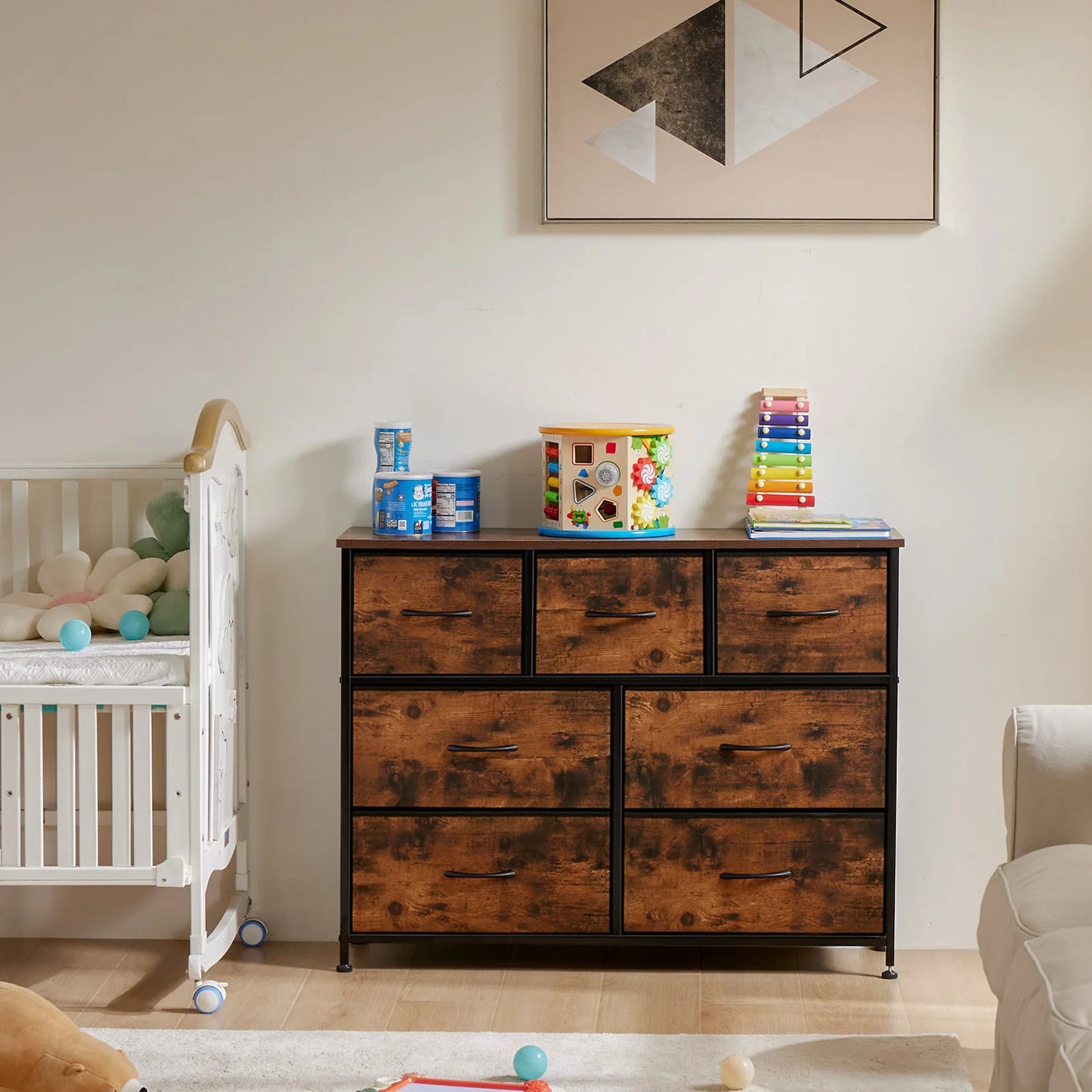 7-Drawer Fabric Dresser Organizer - Sturdy Storage Chest for Bedroom