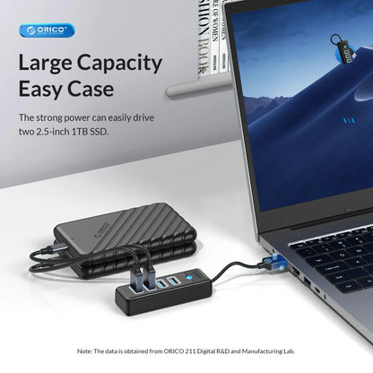 4-Port USB 3.0 Hub High-Speed Data Splitter for PC Laptop Desktop