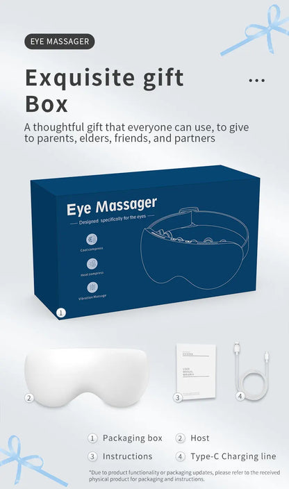 Smart Eye Massager with Cooling & Vibration for Eye Strain and Puffiness Relief