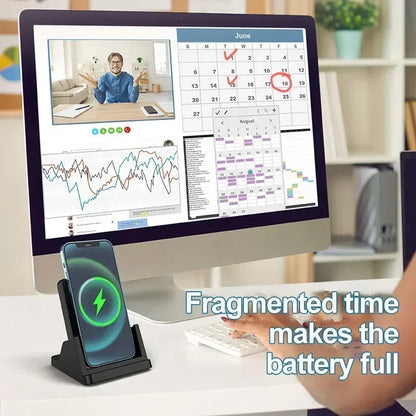 15W Fast Wireless Charging Stand - Vertical & Horizontal Phone Charger