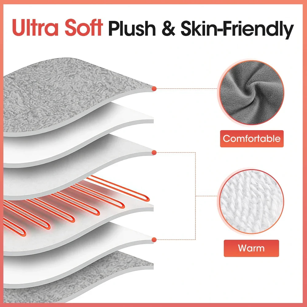 USB Heated Foot Warmer - Portable Plush Electric Warming Mat for Home & Office - 3