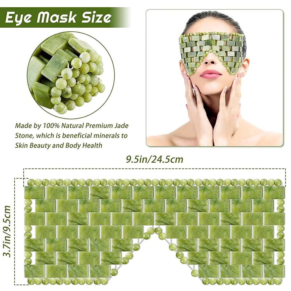 Natural Jade Cooling Eye Mask - Anti-Puffiness & Stress Relief Spa Mask