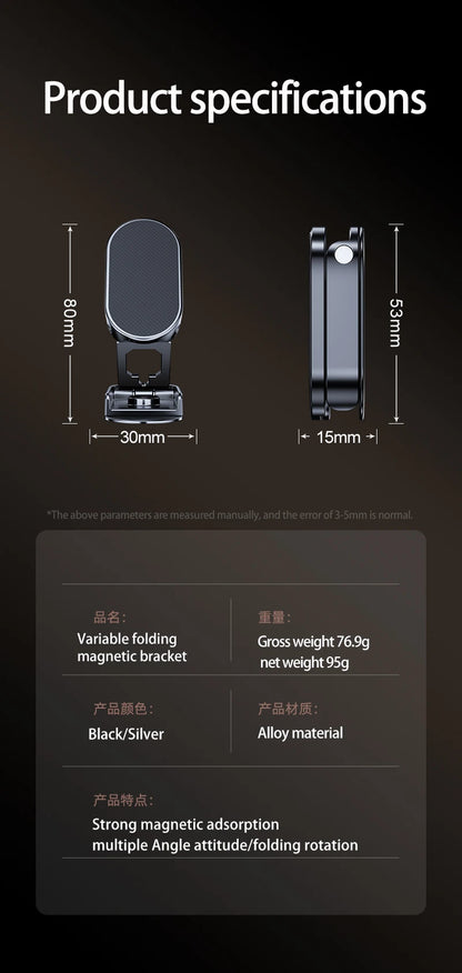 Magnetic 360° Rotating Car Phone Mount - Universal Dashboard GPS Holder