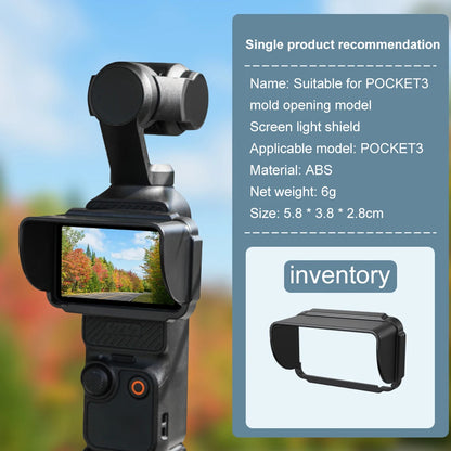Sun Shade for DJI Osmo Pocket 3 - Anti-Glare Screen Hood & Light Shield