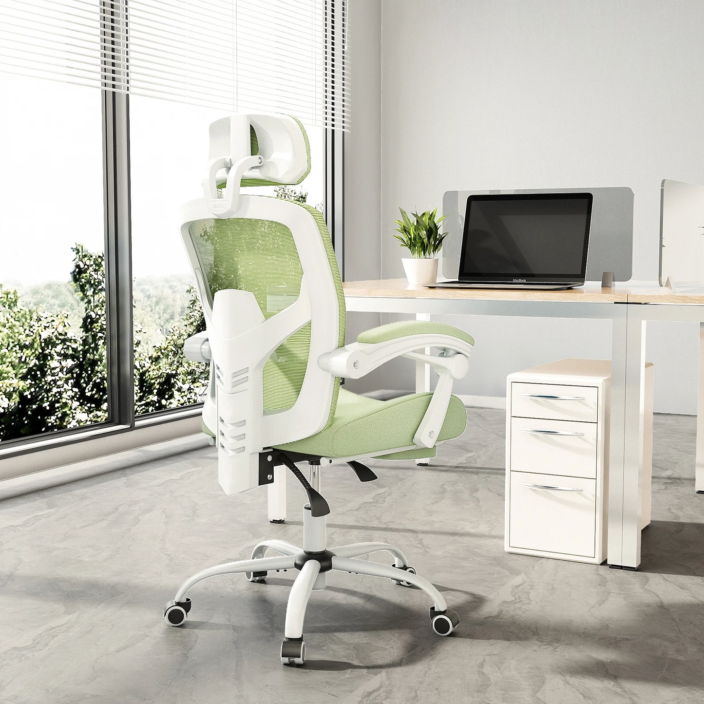 Ergonomic High-Back Mesh Office Chair with Footrest & Lumbar Support