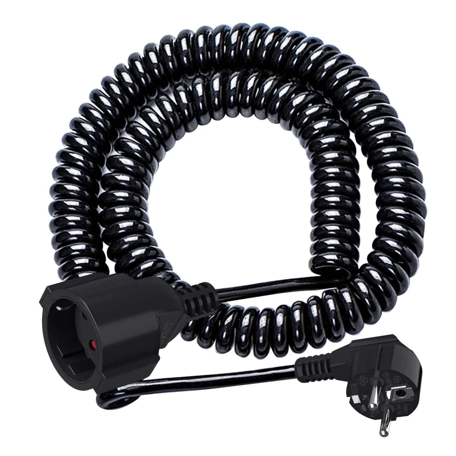 Heavy-Duty EU Schuko Extension Cord - 2m to 10m Grounded Power Cable - 1