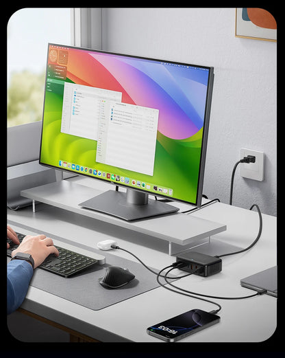 100W GaN 6-Port Desktop Fast Charging Station - Universal USB-C Power Hub