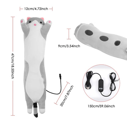 USB Heated Cat Plush Pillow - Adjustable Warming Cushion for Comfort and Pain Relief