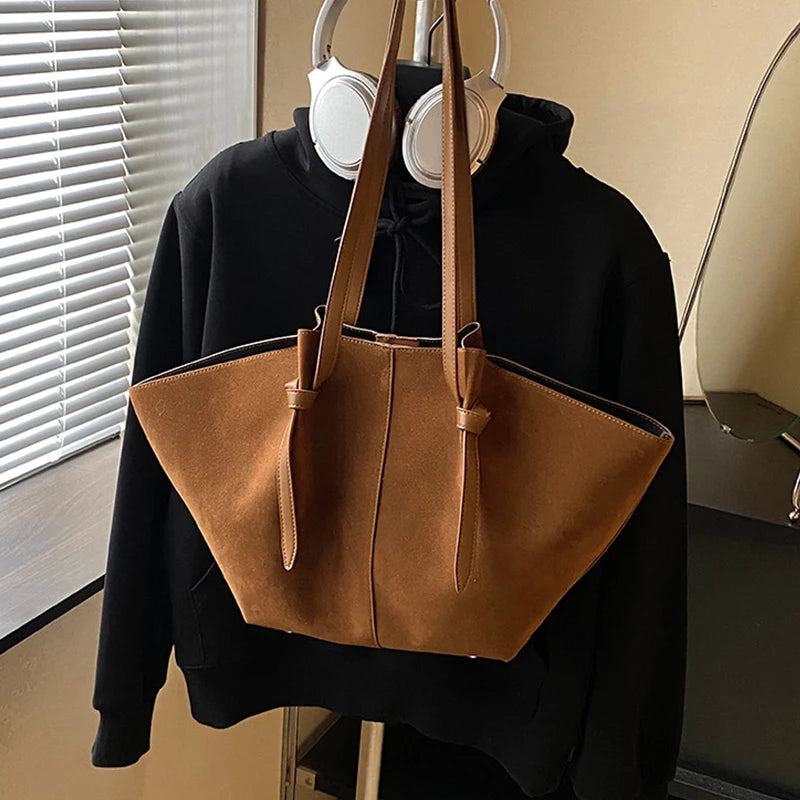 Luxury Retro Suede Shoulder Tote