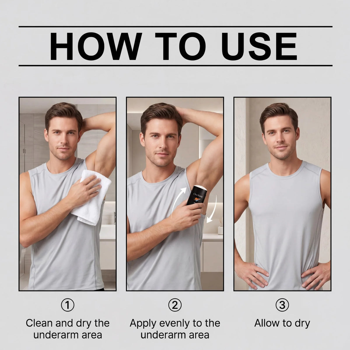 Men's Long-Lasting Solid Deodorant Stick - Odor Control & Skin-Friendly Formula