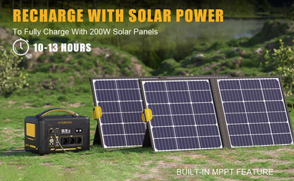 VTOMAN Portable Power Station 1548Wh LiFePO4 Solar Generator for Camping