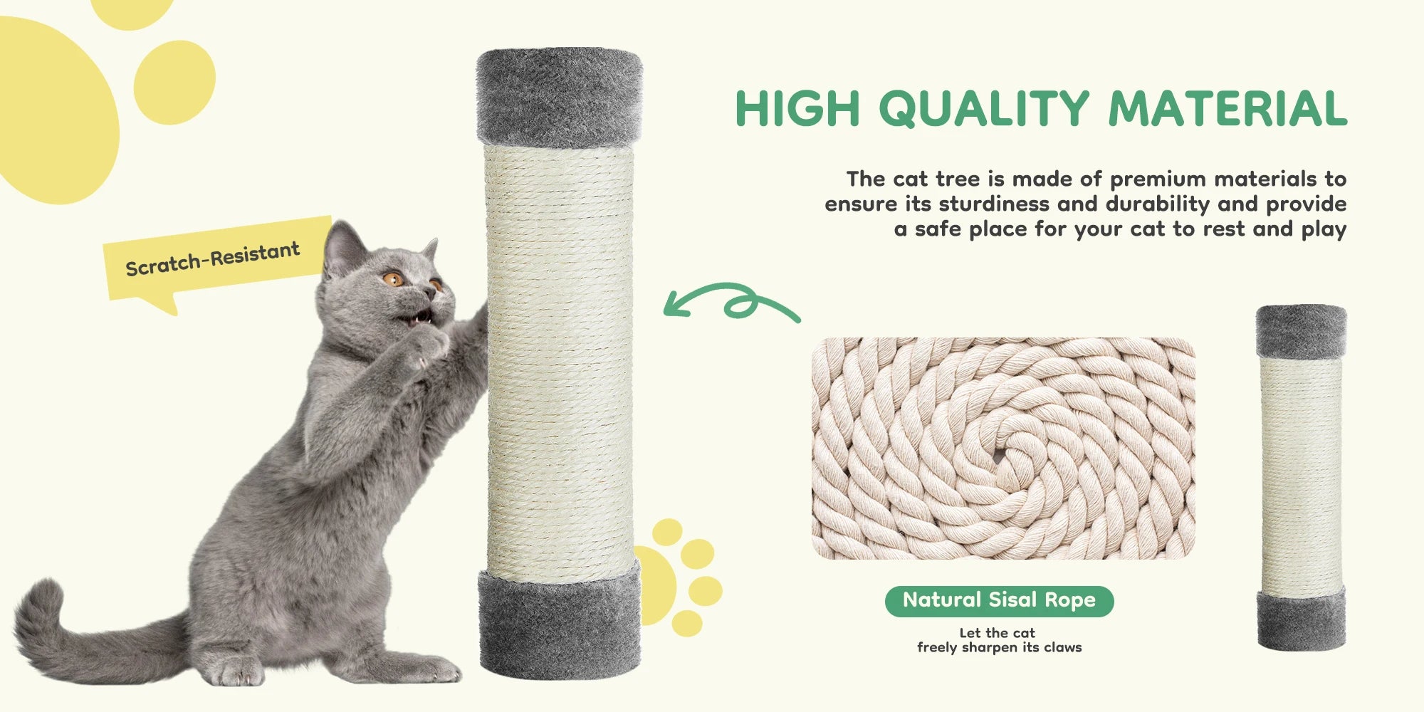 44" Multi-Level Cat Tree Tower with Scratching Posts & Cozy Condo - 10