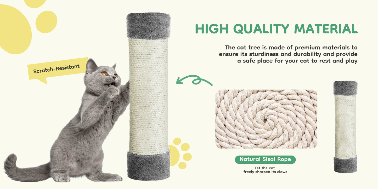 44" Multi-Level Cat Tree Tower with Scratching Posts & Cozy Condo