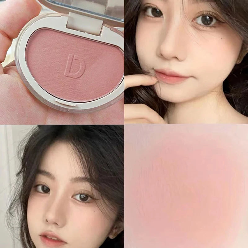 Natural Matte Face Blush & Highlighter Compact - Long-Lasting Glow Palette