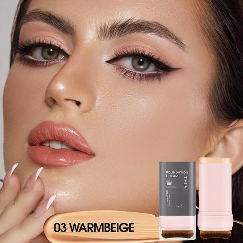 TVLV Concealing Foundation Stick - Waterproof Cream Foundation with Brush - 20